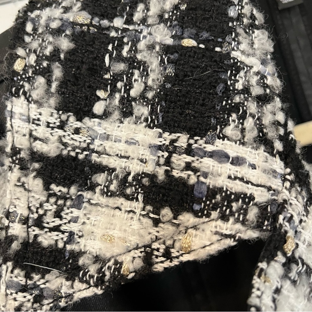 White House Black Market Tweed Pieced Coated Moto Jacket blazer 8 - Picture 4 of 11